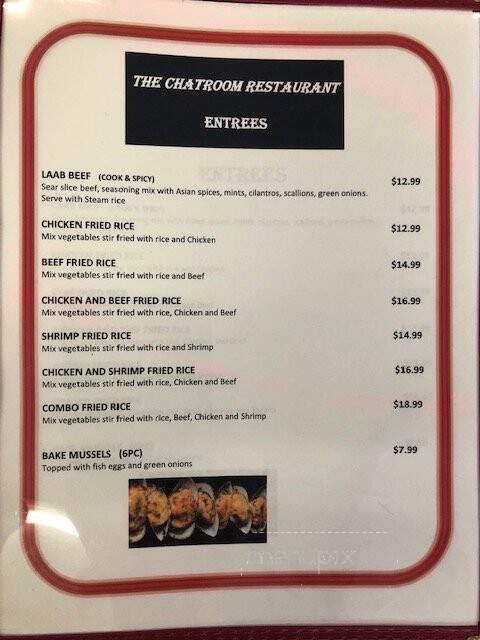 The Chatroom Restaurant - Claremore, OK menu_pic