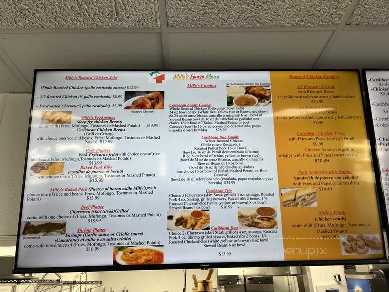 Milly's House Caribbean Food - Waite Park, MN menu_pic