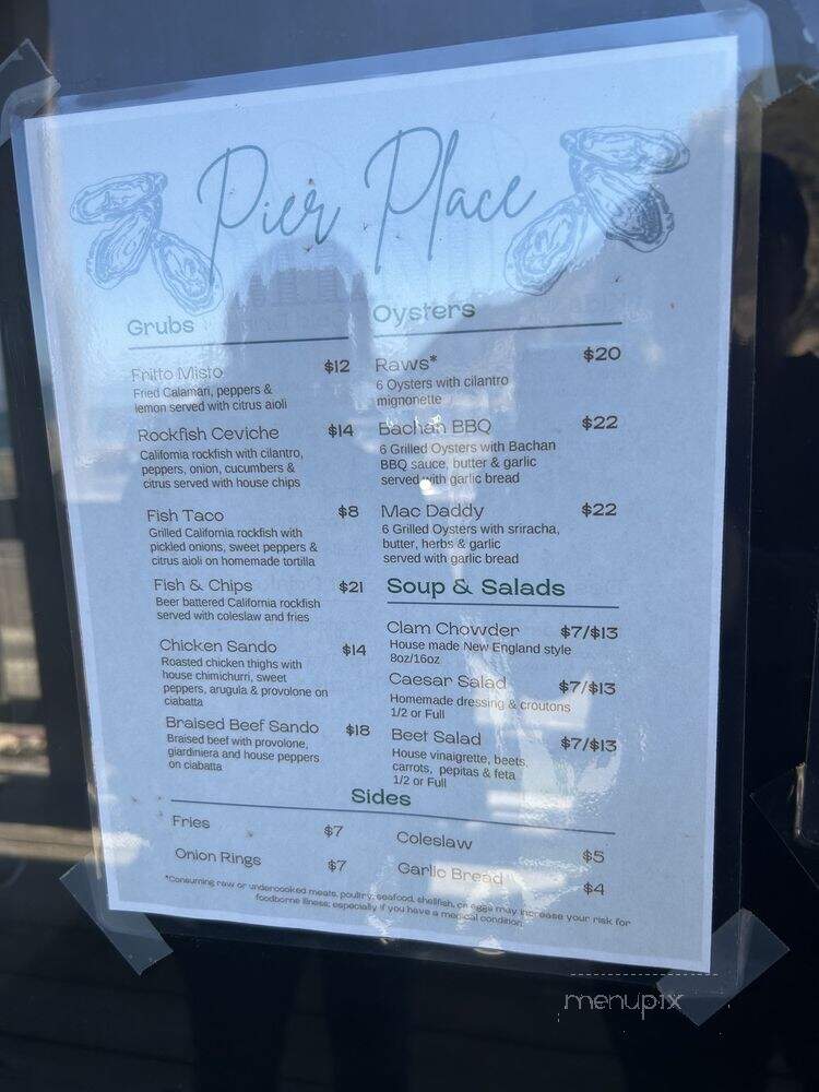 Pier Place - Point Arena, CA menu_pic