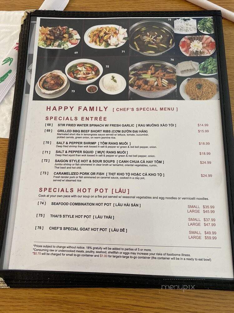 Pho 99 Vietnamese Grill - Jacksonville, FL menu_pic
