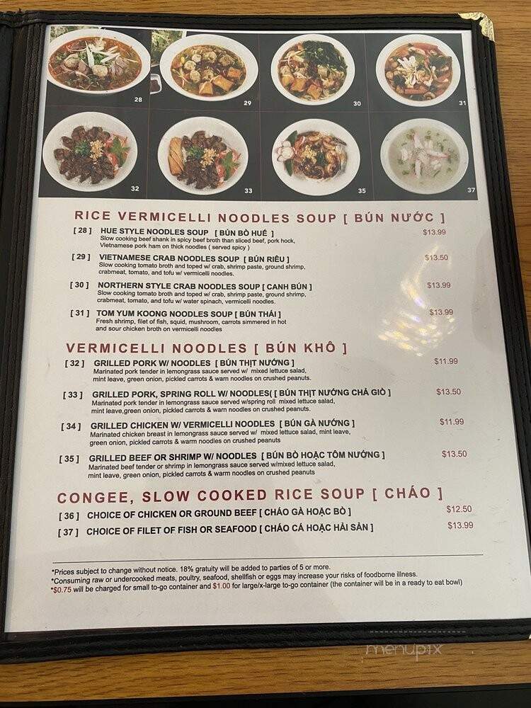 Pho 99 Vietnamese Grill - Jacksonville, FL menu_pic