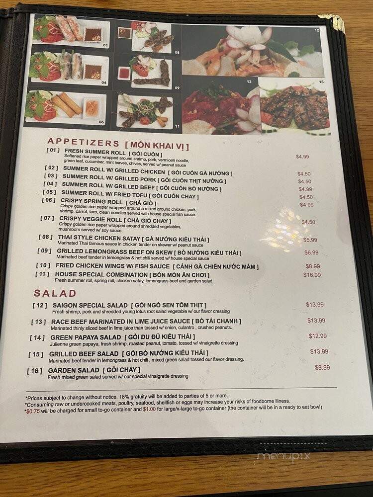 Pho 99 Vietnamese Grill - Jacksonville, FL menu_pic