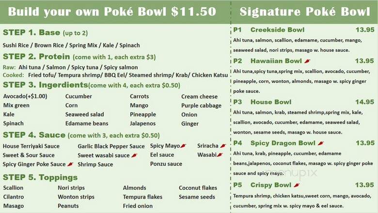 Kaze Poke & Hibachi - Jacksonville, FL menu_pic