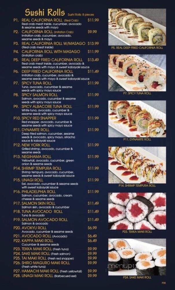 Fuji Summer Japanese Restaurant - Piedmont, CA menu_pic