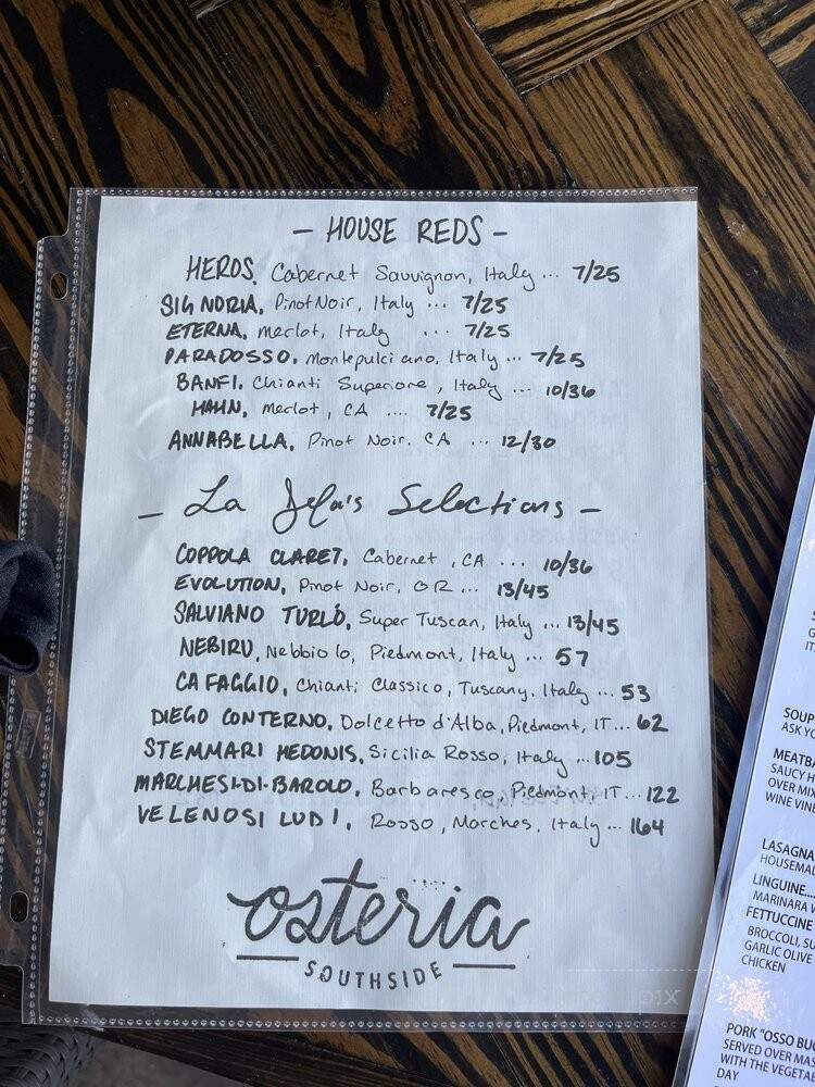 Osteria Southside - Sarasota, FL menu_pic