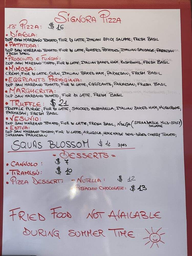 Signora Pizza - Las Vegas, NV menu_pic
