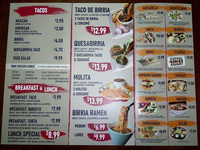 El Senor de los Tacos - Carrollwood, FL menu_pic