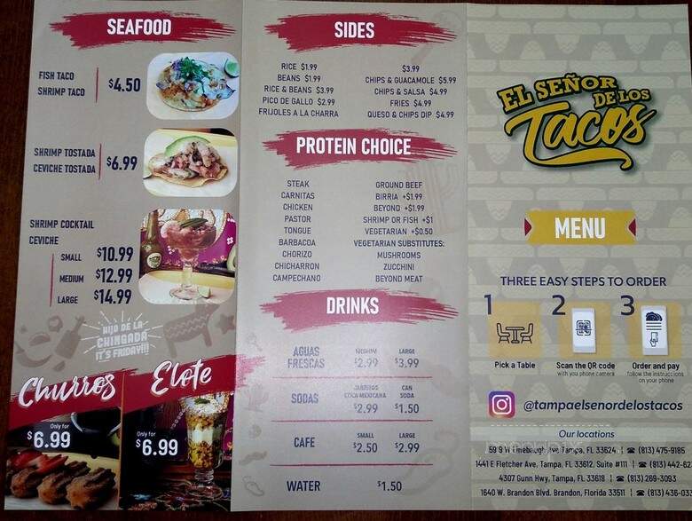 El Senor de los Tacos - Carrollwood, FL menu_pic