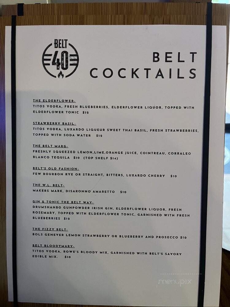 Belt40 Cocktail Lounge & Kitchen - Eufaula, OK menu_pic