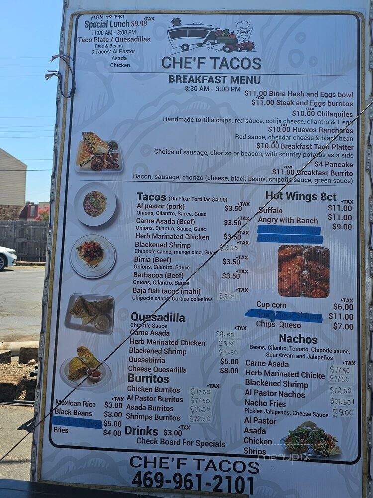 Che'f Tacos - Fort Worth, TX menu_pic