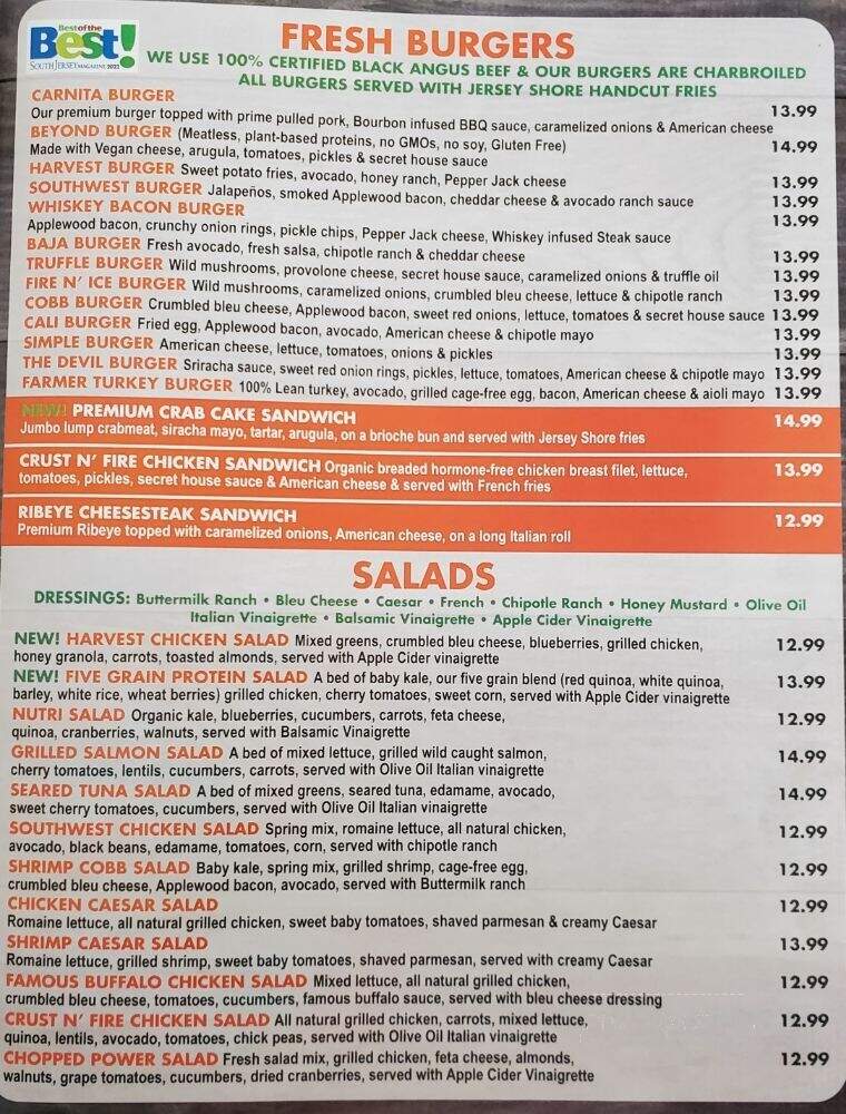 Crust N Fire - Maple Shade, NJ menu_pic