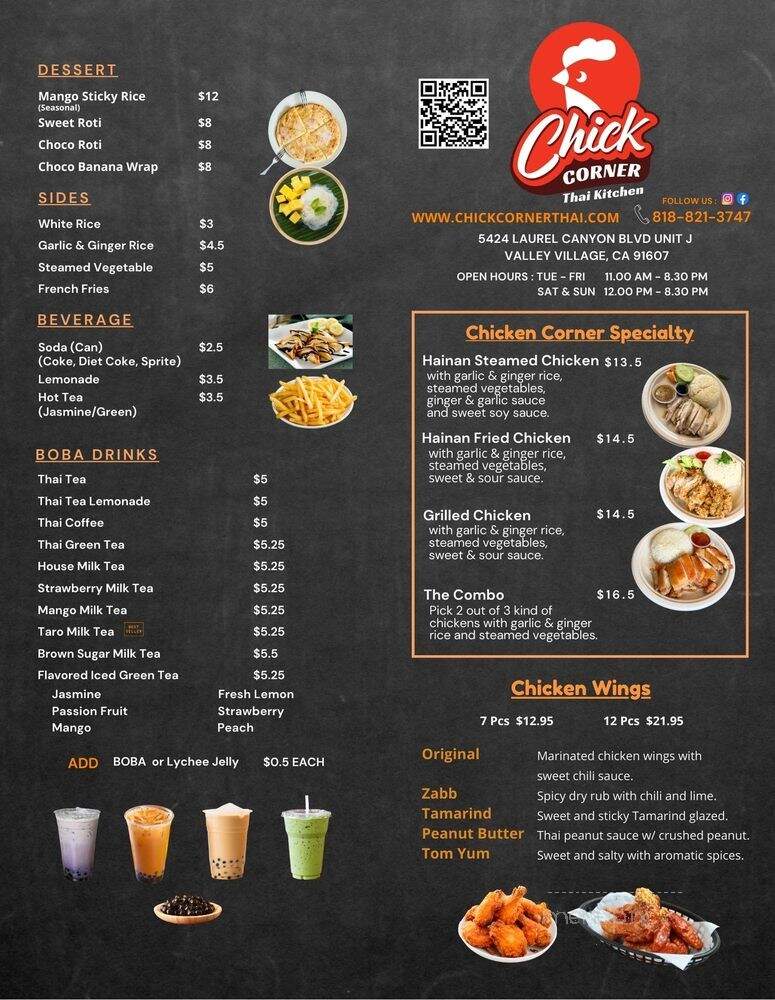 Chick Corner Thai Kitchen - Valley Village, CA menu_pic