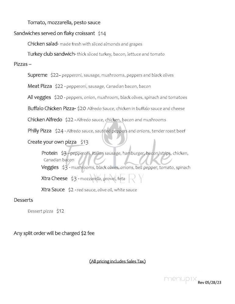Fyre Lake Winery - Cadet, MO menu_pic