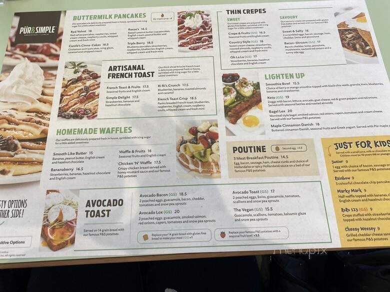 Pur & Simple - Whitby, ON menu_pic
