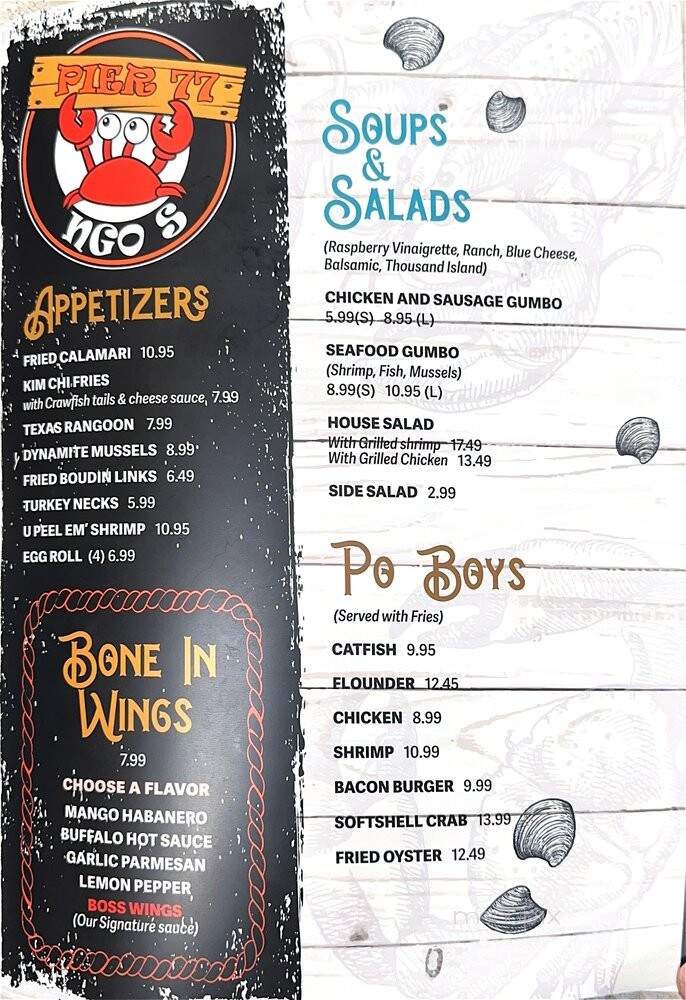 Pier 77 Of Houston - Houston, TX menu_pic