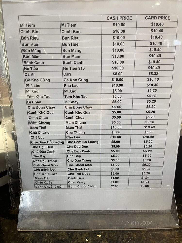 Ngoc Thuyen Vegetarian Restaurant - Garden Grove, CA menu_pic