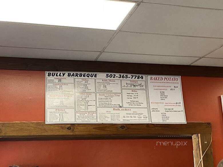 Bully Barbecue - Goshen, KY menu_pic