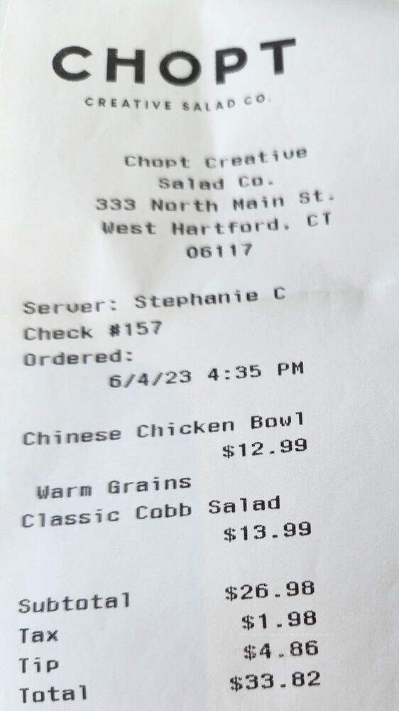 Chopt Creative Salad Co. - West Hartford, CT