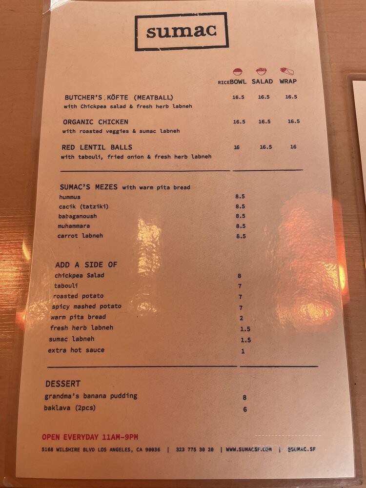 Sumac - Los Angeles, CA menu_pic