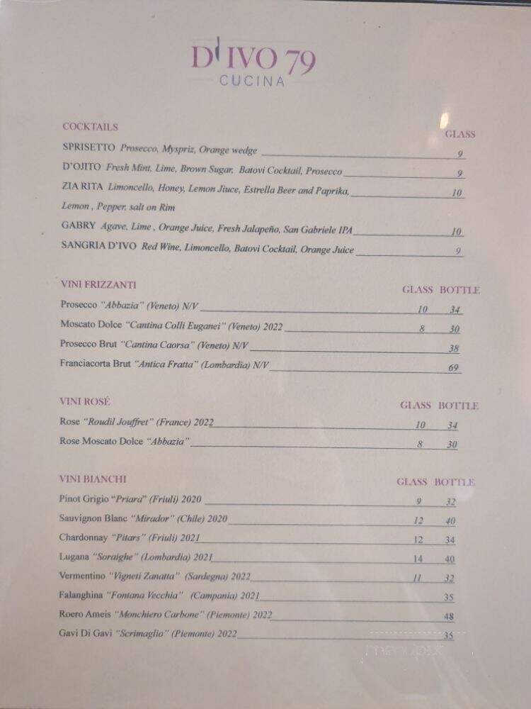 D'Ivo79 Cucina - Miami, FL menu_pic