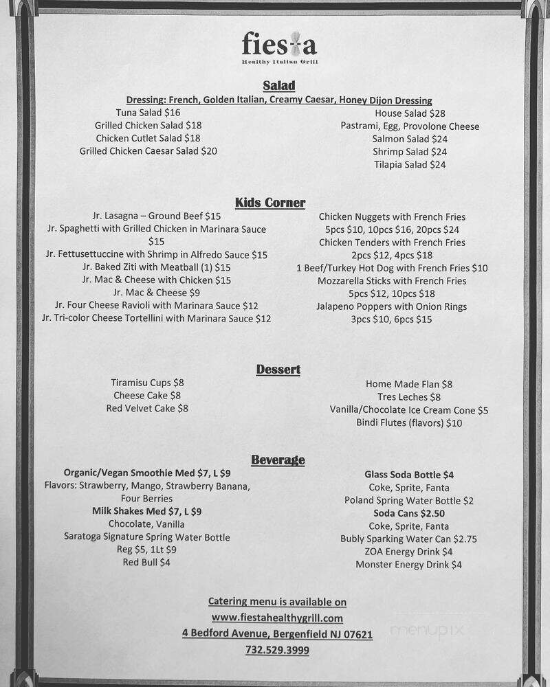 Fiesta Healthy Mexican Grill - Bergenfield, NJ menu_pic