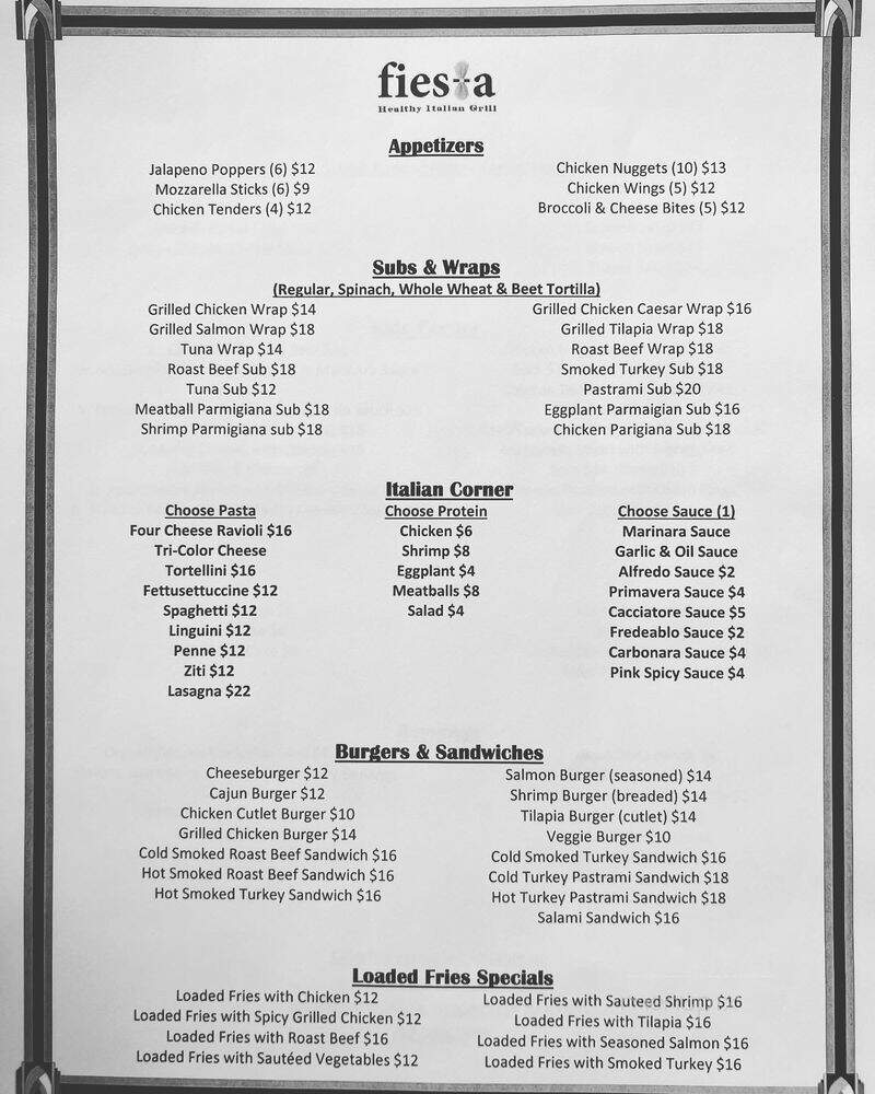 Fiesta Healthy Mexican Grill - Bergenfield, NJ menu_pic