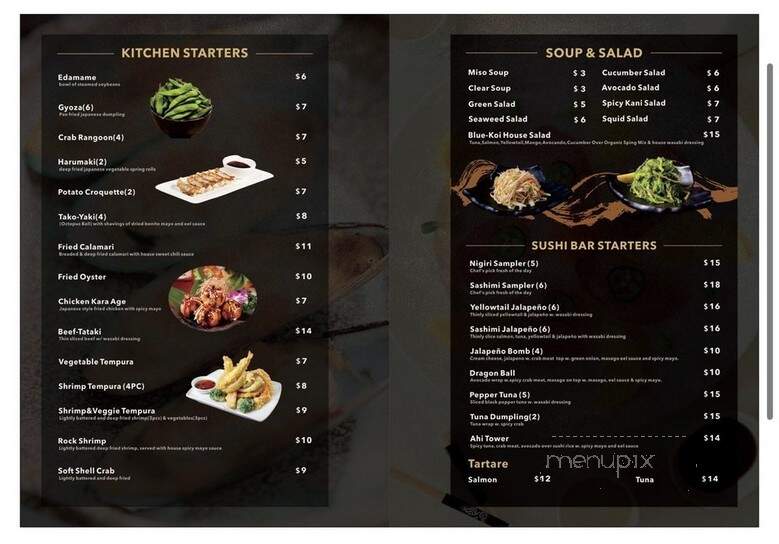 Blue Koi Japanese Bistro - Heath, TX menu_pic