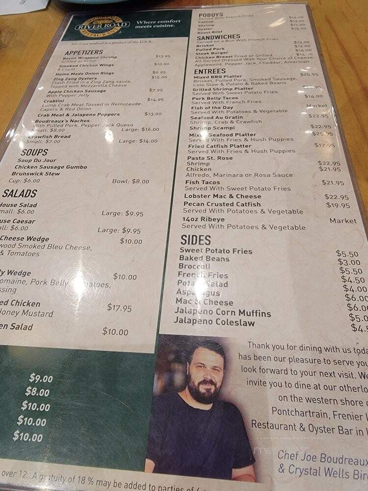 Boudreaux's River Road Restaurant - Saint Rose, LA menu_pic