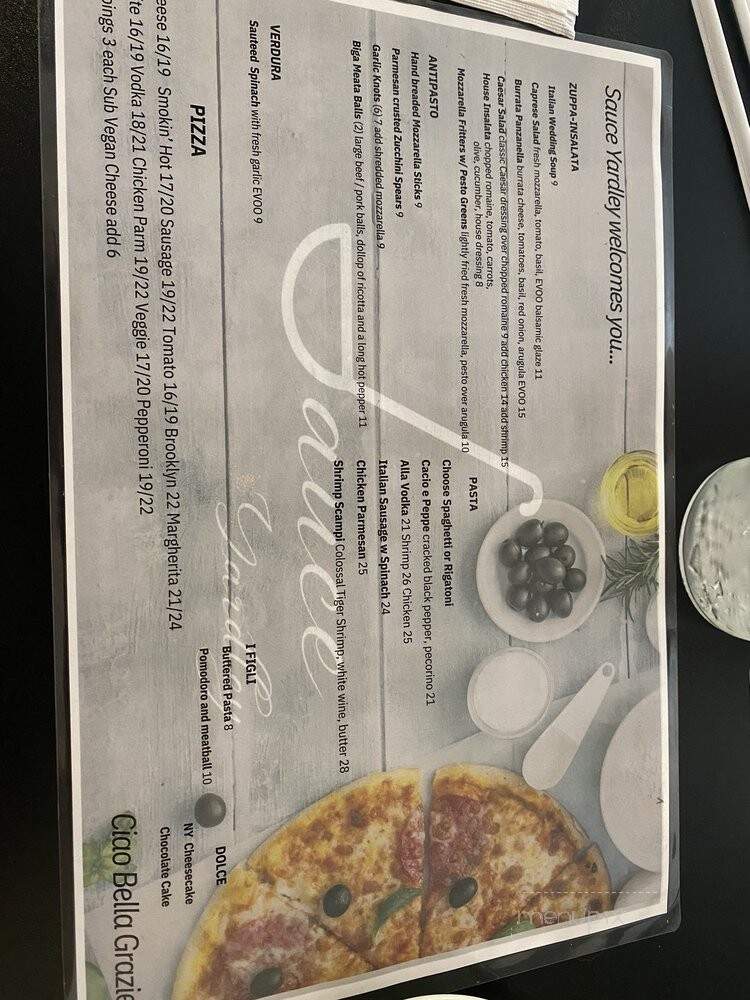 Sauce Yardley - Yardley, PA menu_pic
