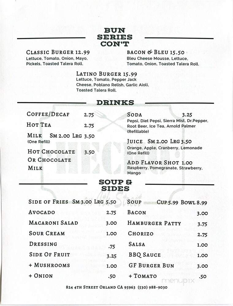 Hecho On 4th Street - Orland, CA menu_pic