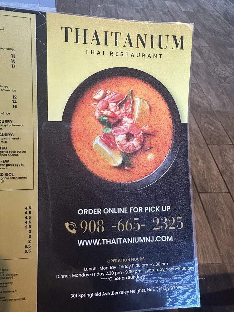 Thaitanium Thai Restaurant - Berkeley Heights, NJ