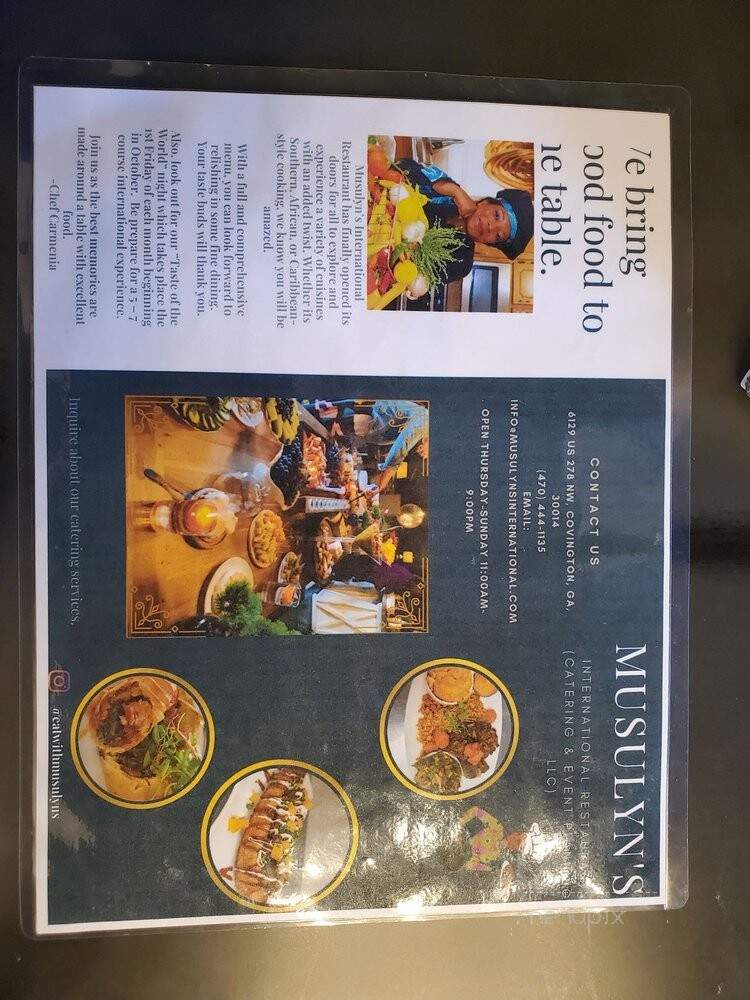 Musulyn's International Restaurant - Covington, GA menu_pic