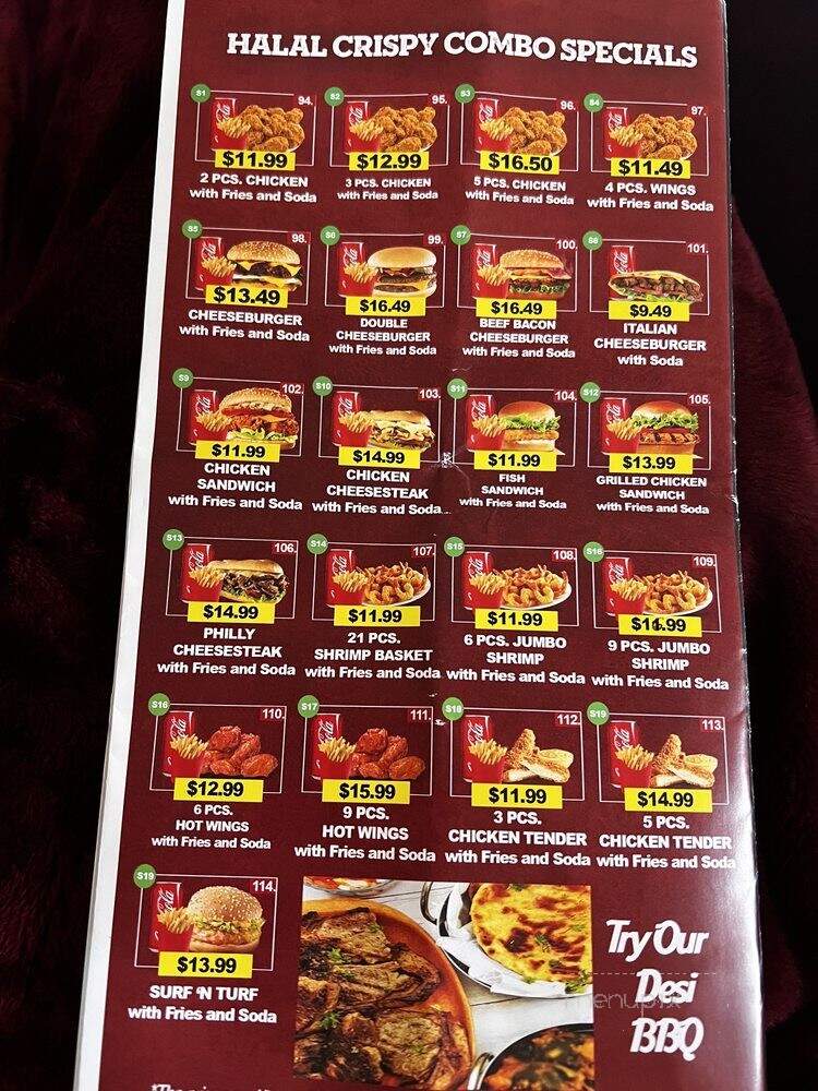 Halal Crispy Chicken and Burgers - Manville, NJ menu_pic