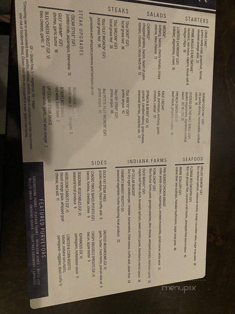 Up Cellar - Bargersville, IN menu_pic