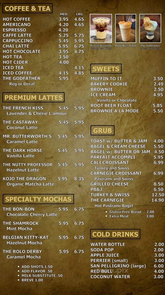 Hudson Theatre Coffee Shop - Los Angeles, CA menu_pic