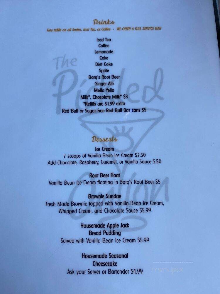 The Pickled Onion 3 - Raleigh, NC menu_pic