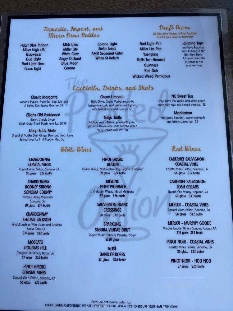 The Pickled Onion 3 - Raleigh, NC menu_pic