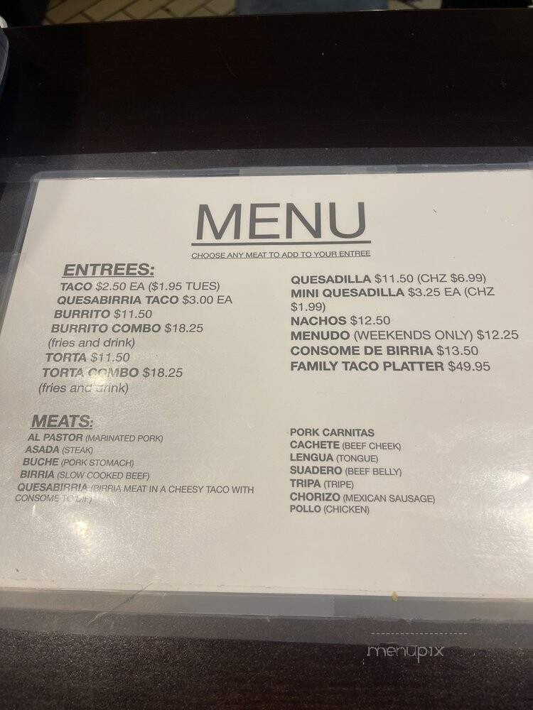 Taqueria La Nueva - Kansas City, MO menu_pic