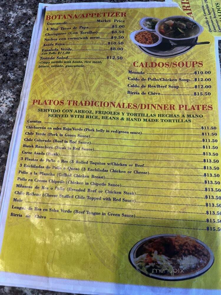 Zamora Carnitas Mexican Restaurant - Fresno, CA menu_pic