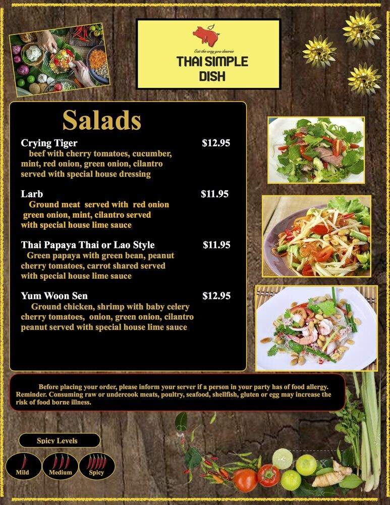 Thai Simple Dish - Provo, UT menu_pic