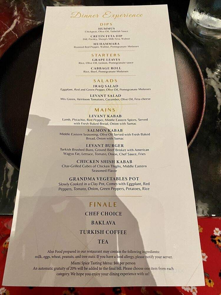 Levant - Miami, FL menu_pic
