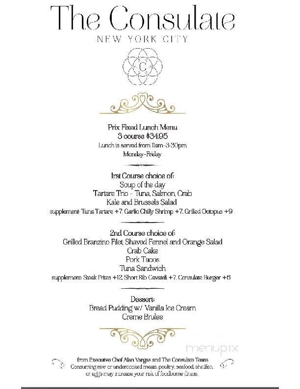 The Consulate - New York, NY menu_pic