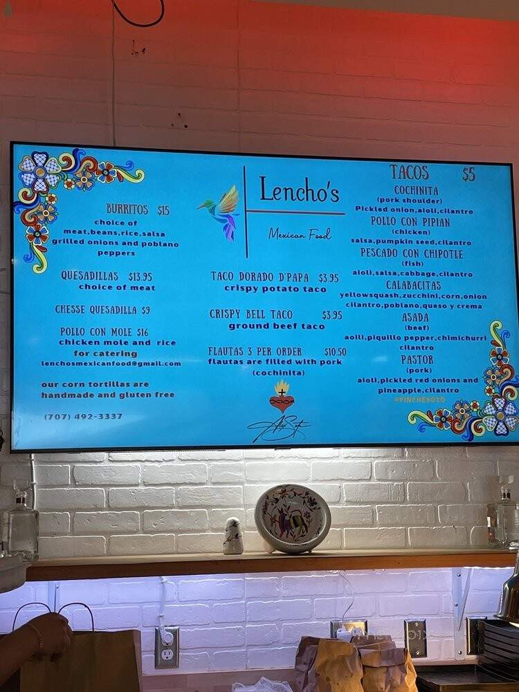 Lencho's - Napa, CA menu_pic