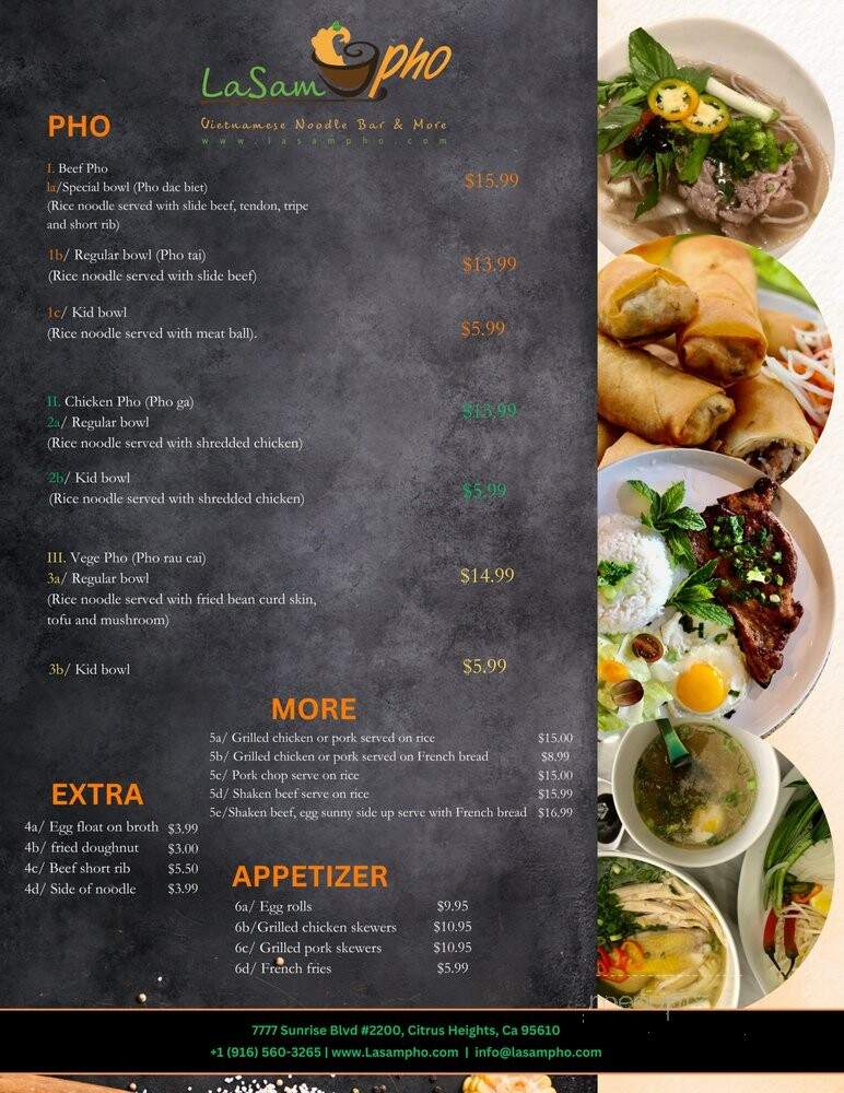LaSam Pho - Citrus Heights, CA menu_pic