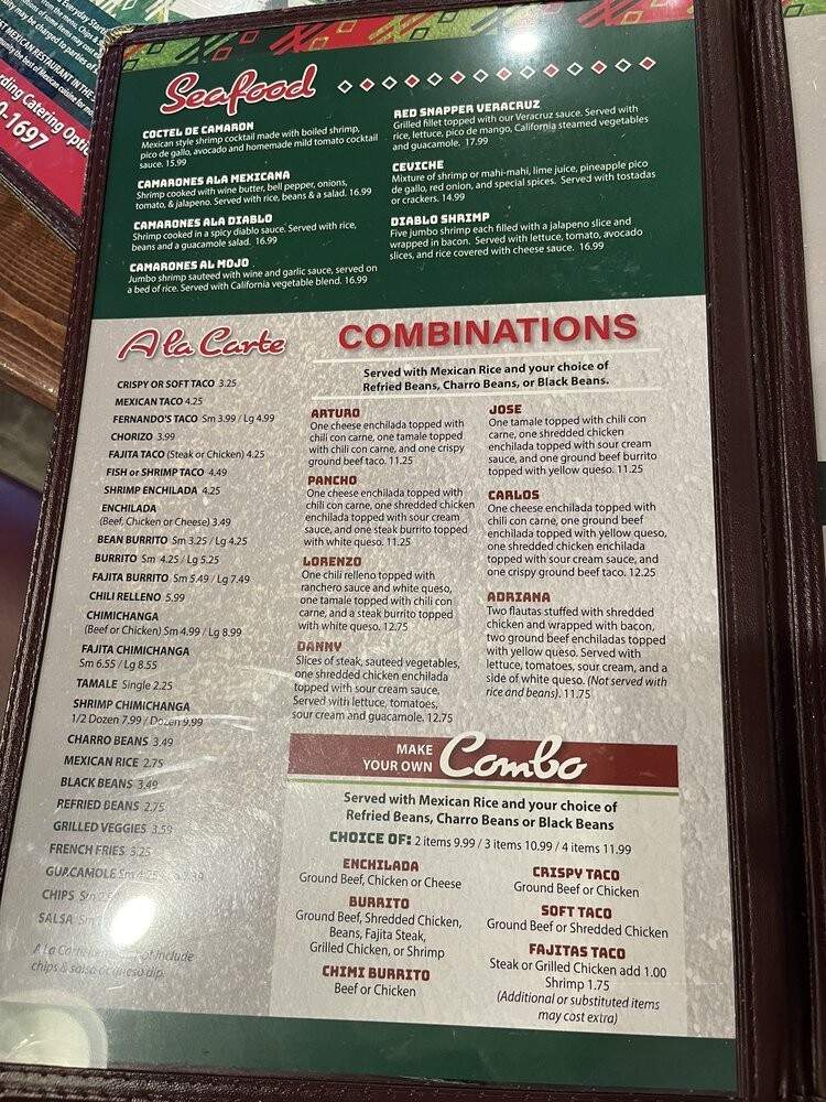 Fernando's Original Fajita Factory - Madison, MS menu_pic