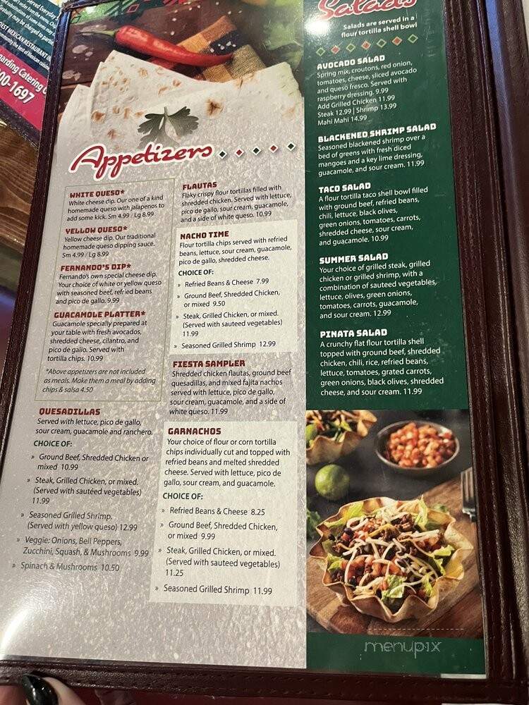 Fernando's Original Fajita Factory - Madison, MS menu_pic