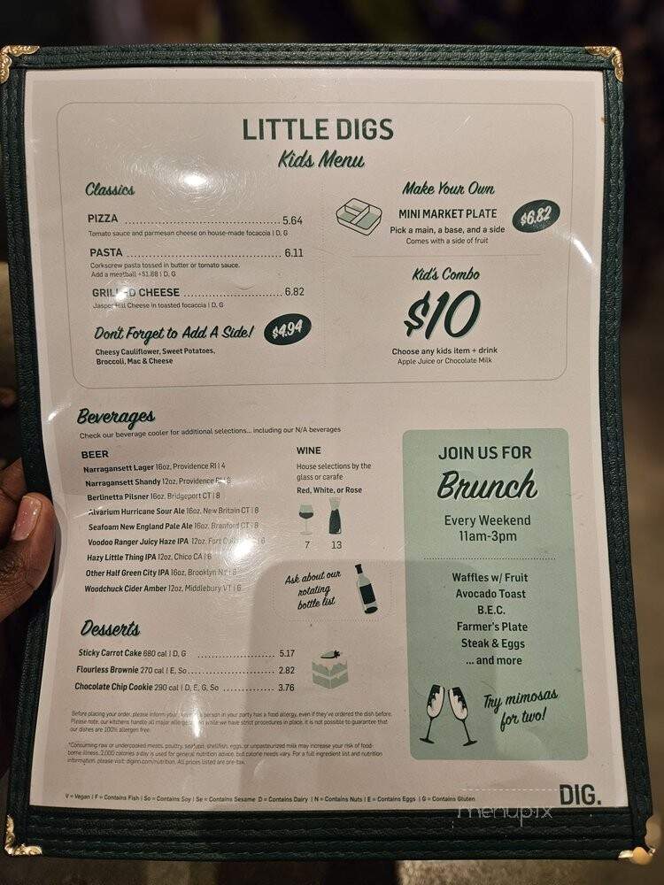 DIG - Stamford, CT menu_pic
