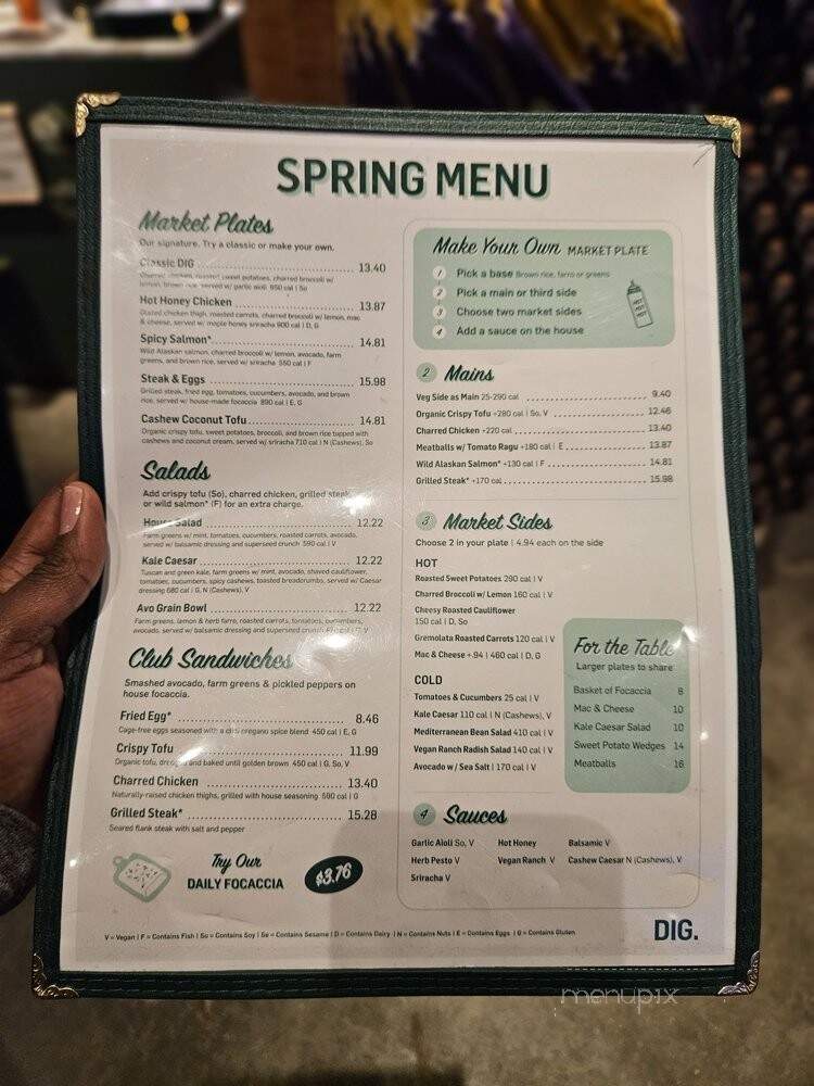 DIG - Stamford, CT menu_pic