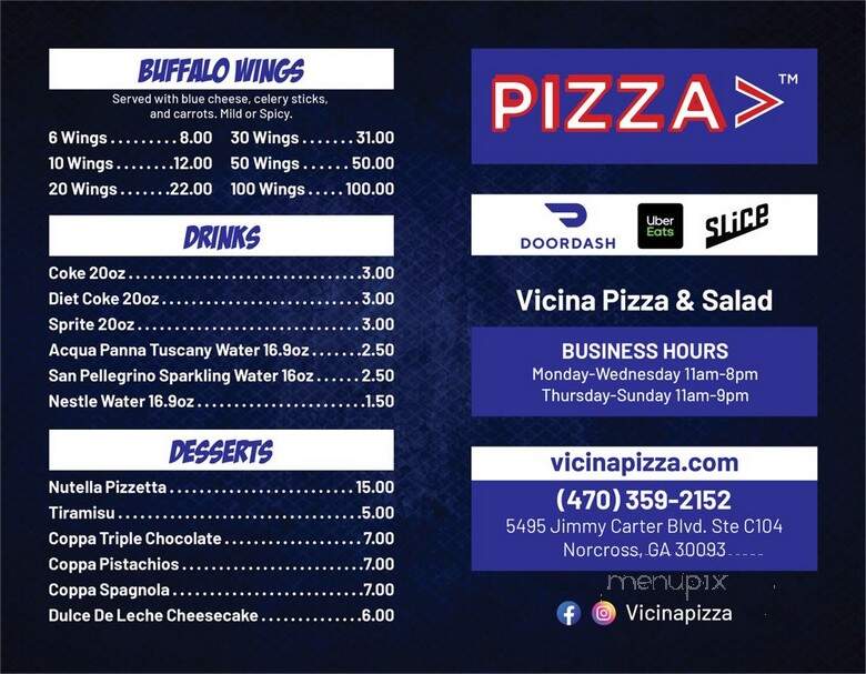 Vicina Pizza & Salad - Norcross, GA menu_pic