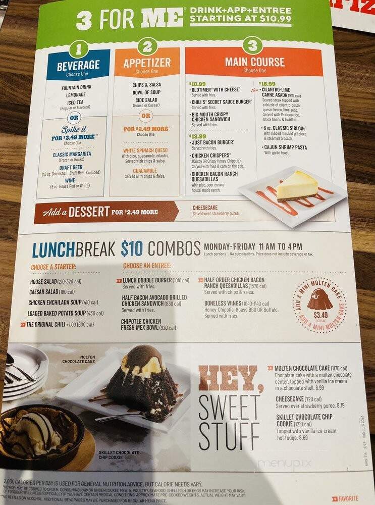 Chili's - Roanoke, VA menu_pic